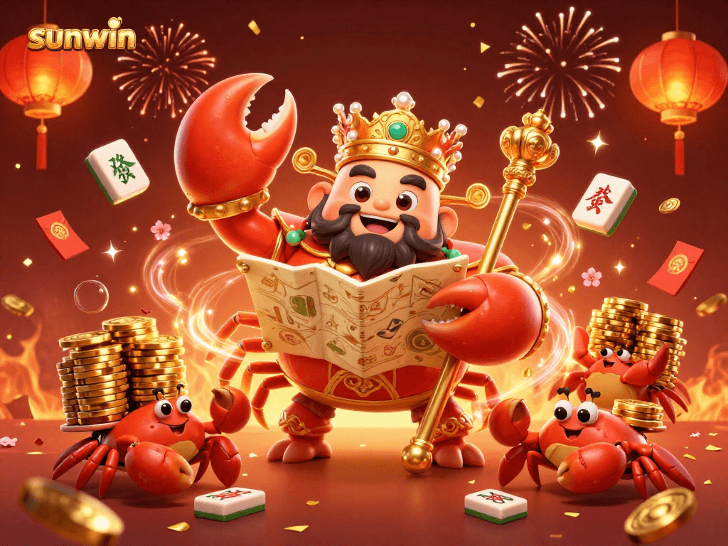 Experience thrilling wins with sunwin's glamorous crab emperor amidst vibrant casino festivities.