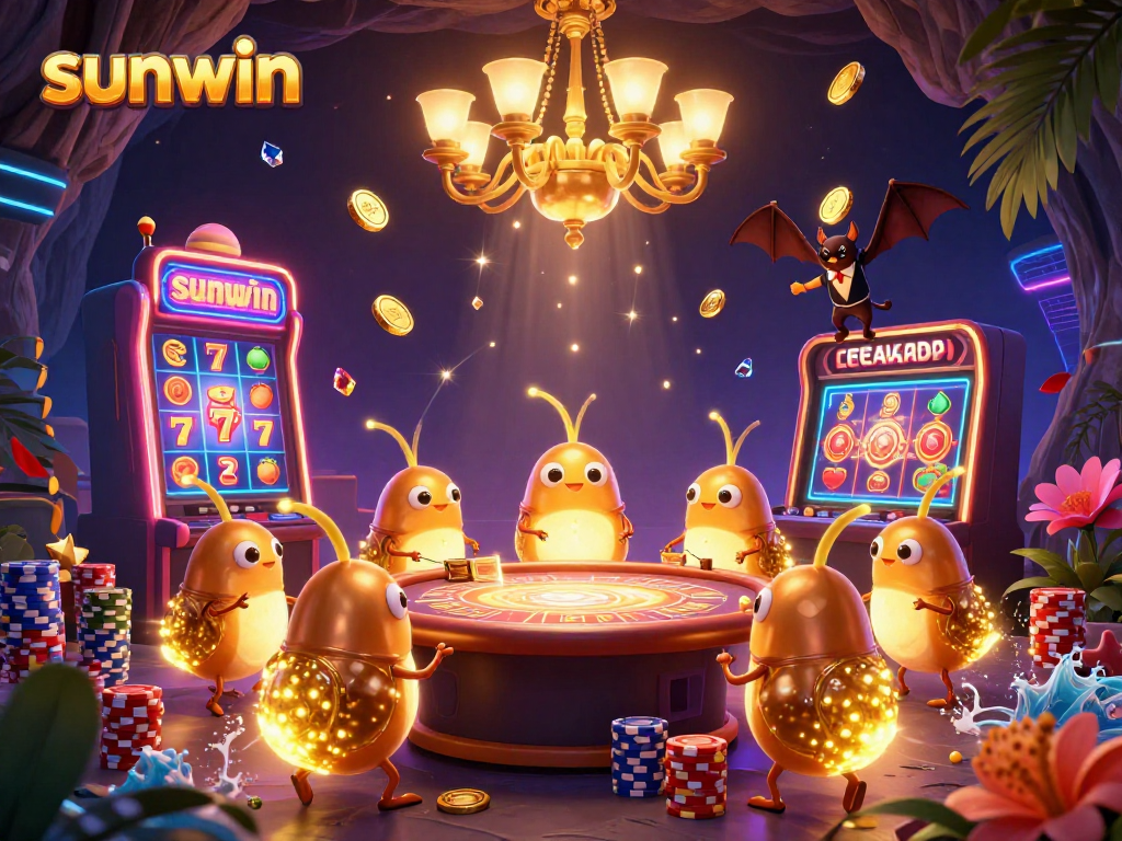 Play exciting slots at sunwin with glowing glowworms and dynamic casino elements.