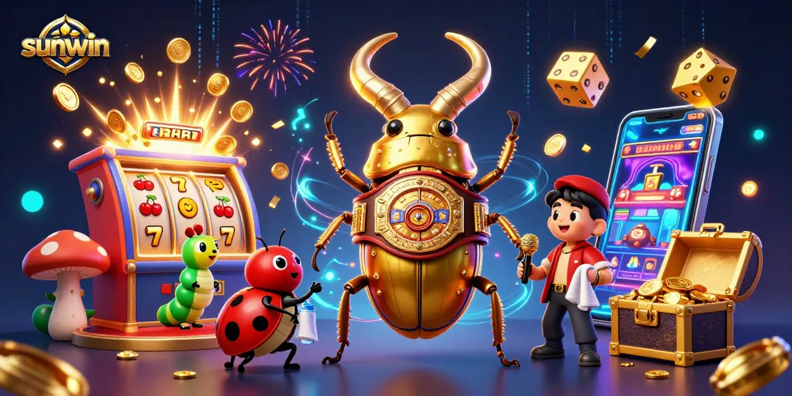 Experience the thrill of sunwin with a cartoon boxing showdown amidst vibrant casino elements.