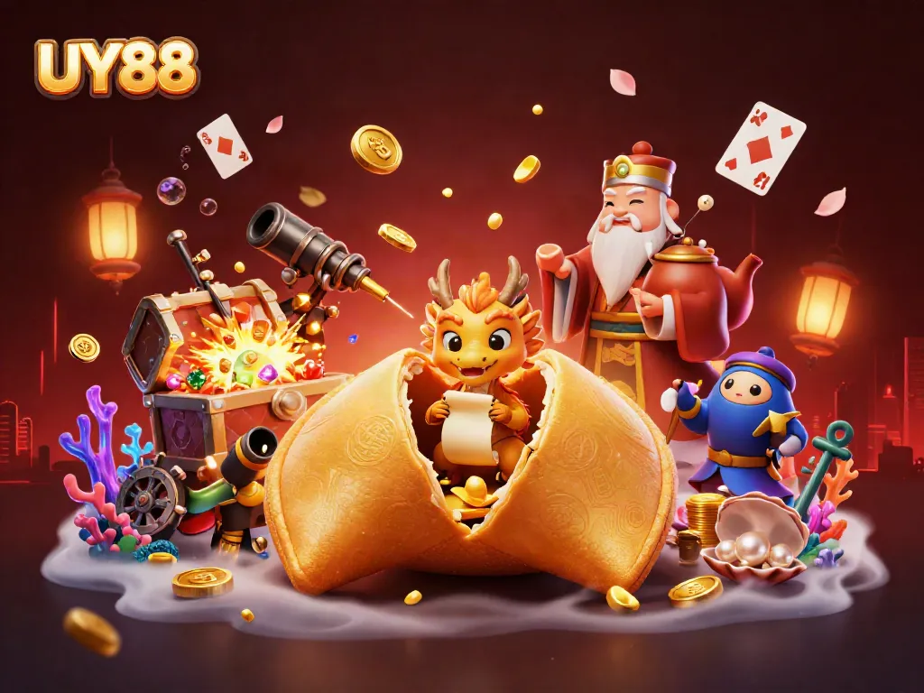 Experience exciting gameplay in a vibrant UY88 digital casino scene featuring treasure elements.