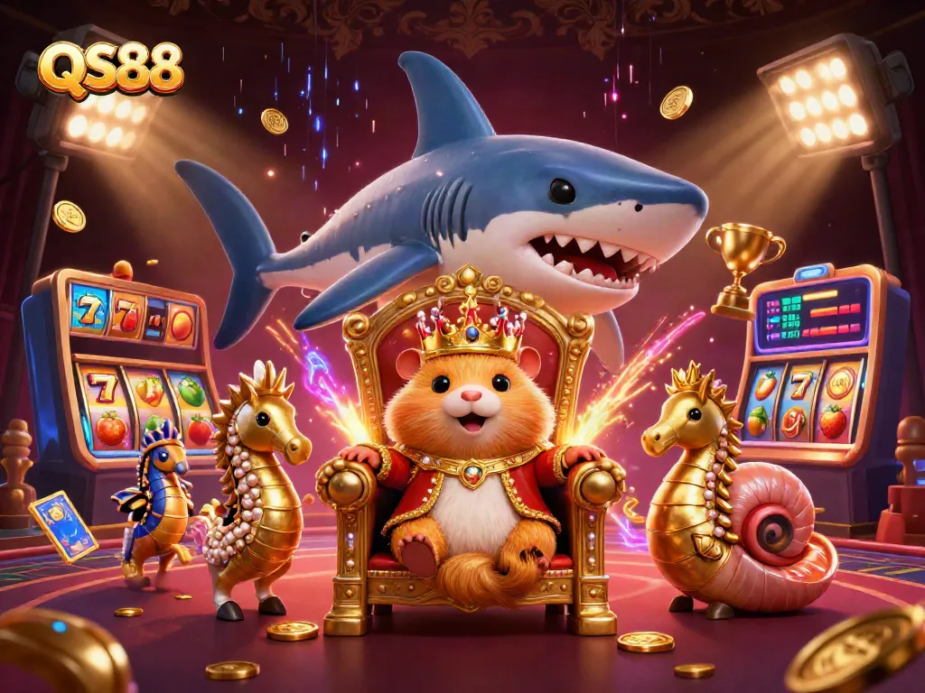 Experience winning with QS88's vibrant casino throne and lively gaming elements.