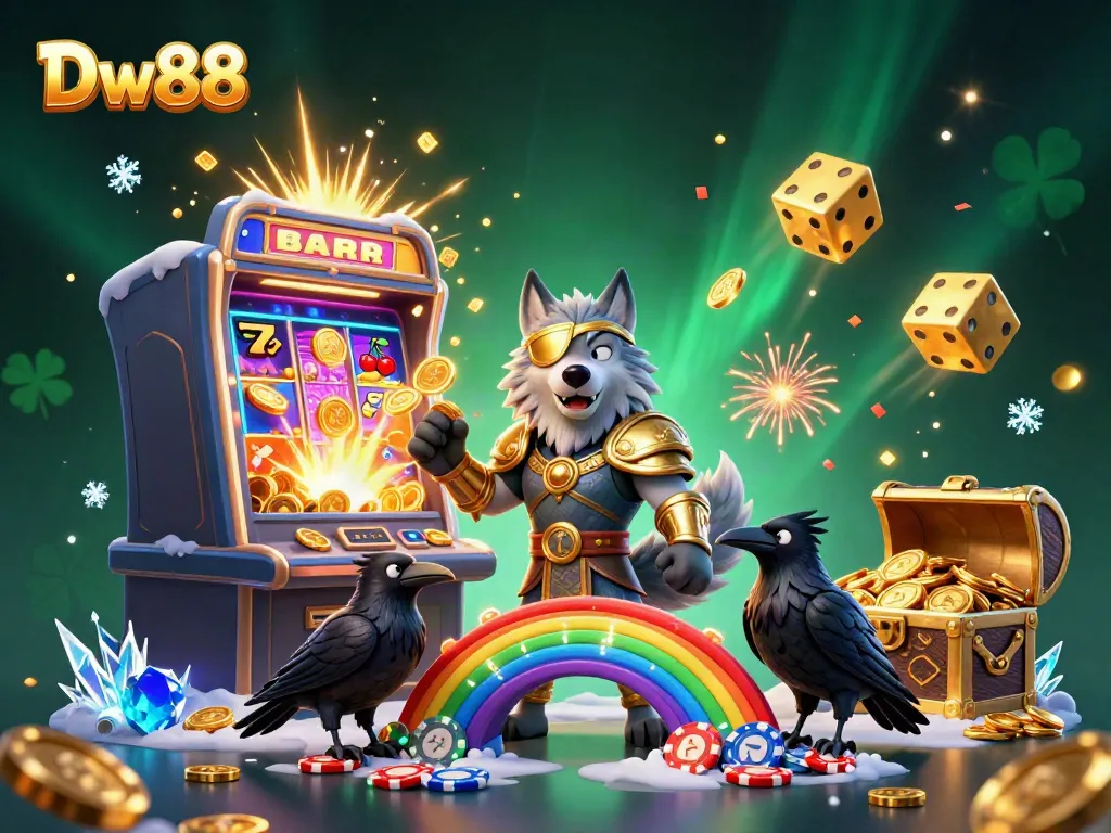 Experience thrilling gameplay at Dw88 with vibrant slot machines and Norse mythology-inspired characters.