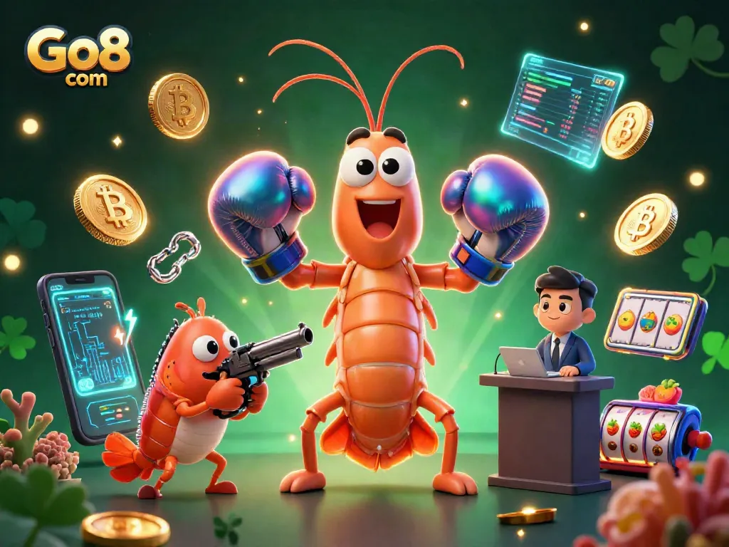 Join the thrilling action at Go8 com featuring vibrant casino elements and lively characters.