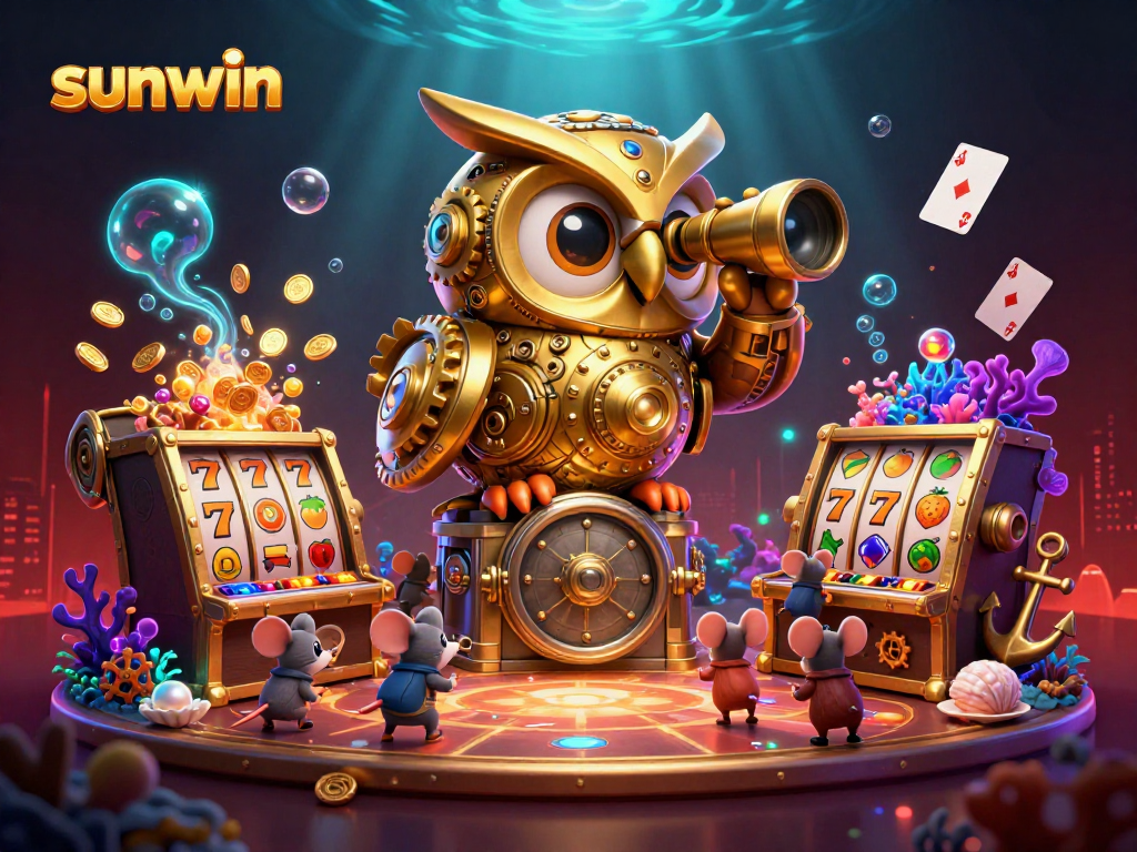 Engage with sunwin's vibrant casino experience illustrated in a dynamic underwater setting.