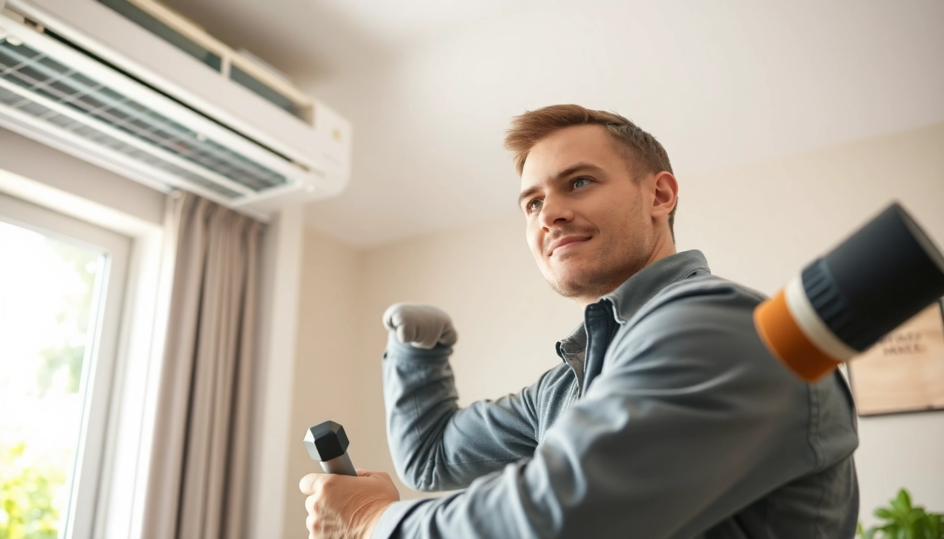 Air Conditioning Repair Tampa technician expertly working on a cooling unit in a home setting.